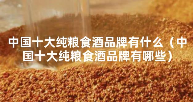 中国十大纯粮食酒品牌有什么（中国十大纯粮食酒品牌有哪些）