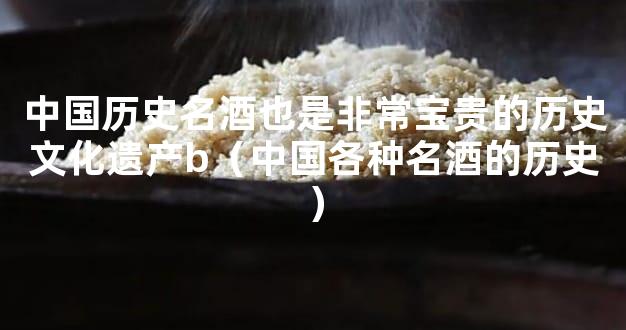 中国历史名酒也是非常宝贵的历史文化遗产b（中国各种名酒的历史）