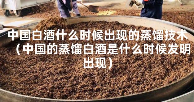 中国白酒什么时候出现的蒸馏技术（中国的蒸馏白酒是什么时候发明出现）
