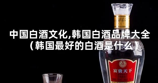 中国白酒文化,韩国白酒品牌大全（韩国最好的白酒是什么）