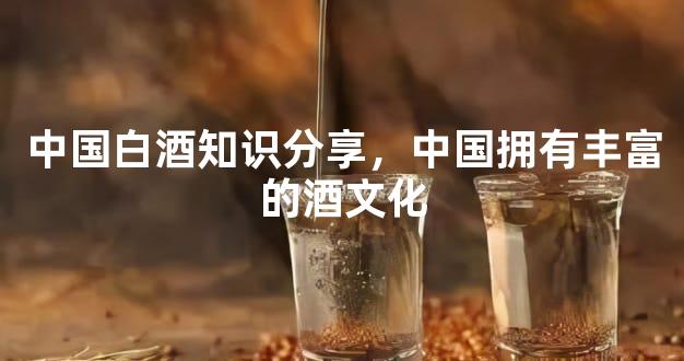 中国白酒知识分享，中国拥有丰富的酒文化