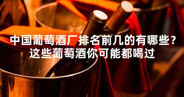 中国葡萄酒厂排名前几的有哪些？这些葡萄酒你可能都喝过