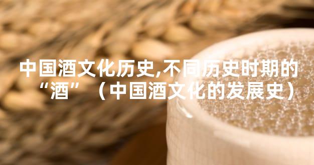 中国酒文化历史,不同历史时期的“酒”（中国酒文化的发展史）