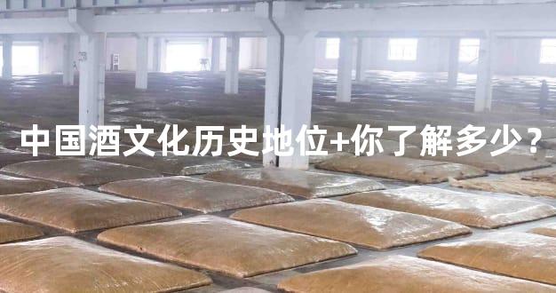 中国酒文化历史地位+你了解多少？