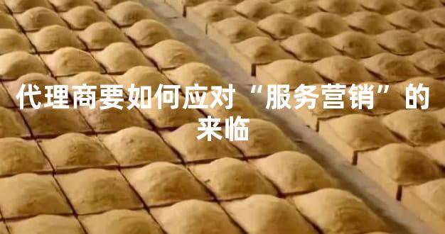 代理商要如何应对“服务营销”的来临