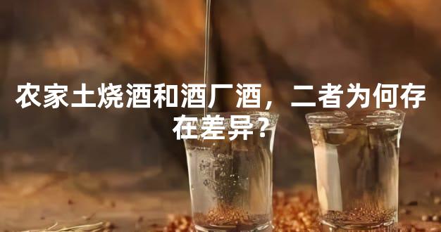 农家土烧酒和酒厂酒，二者为何存在差异？