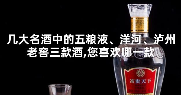 几大名酒中的五粮液、洋河、泸州老窖三款酒,您喜欢哪一款