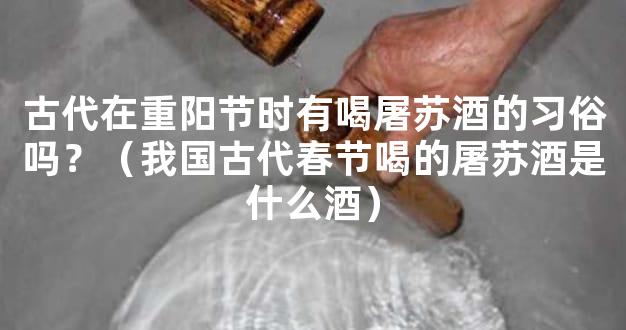 古代在重阳节时有喝屠苏酒的习俗吗？（我国古代春节喝的屠苏酒是什么酒）