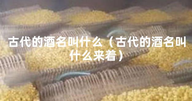 古代的酒名叫什么（古代的酒名叫什么来着）