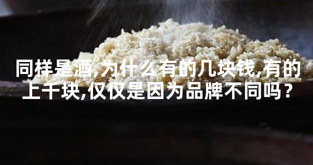 同样是酒,为什么有的几块钱,有的上千块,仅仅是因为品牌不同吗？