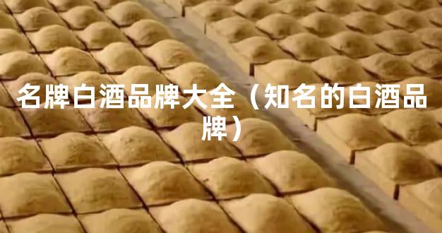 名牌白酒品牌大全（知名的白酒品牌）