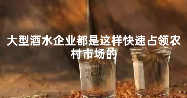 大型酒水企业都是这样快速占领农村市场的