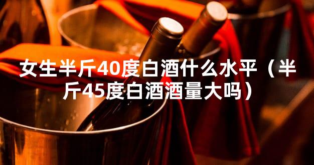 女生半斤40度白酒什么水平（半斤45度白酒酒量大吗）