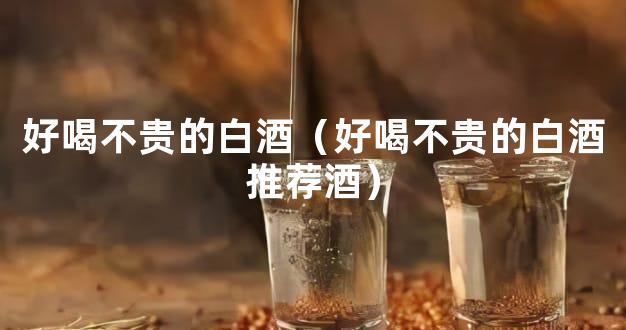 好喝不贵的白酒（好喝不贵的白酒推荐酒）