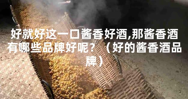 好就好这一口酱香好酒,那酱香酒有哪些品牌好呢？（好的酱香酒品牌）