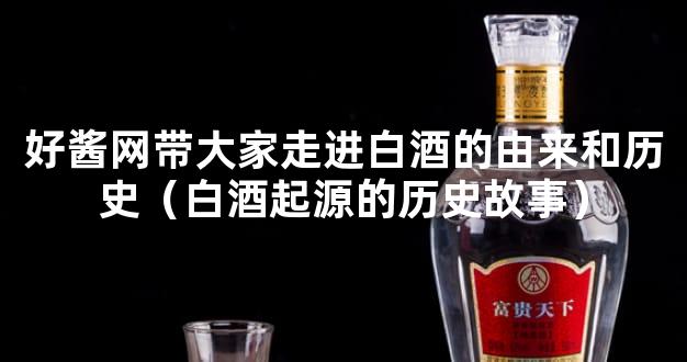 好酱网带大家走进白酒的由来和历史（白酒起源的历史故事）