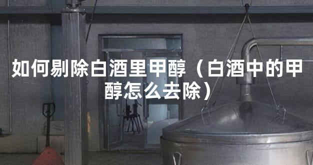 如何剔除白酒里甲醇（白酒中的甲醇怎么去除）