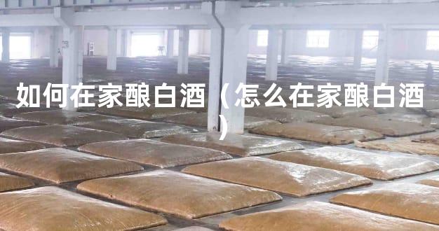 如何在家酿白酒（怎么在家酿白酒）