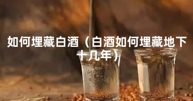 如何埋藏白酒（白酒如何埋藏地下十几年）
