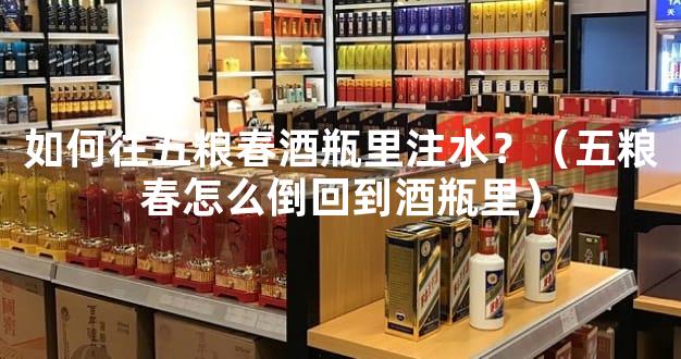 如何往五粮春酒瓶里注水？（五粮春怎么倒回到酒瓶里）