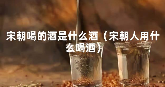 宋朝喝的酒是什么酒（宋朝人用什么喝酒）