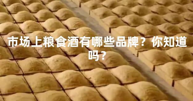 市场上粮食酒有哪些品牌？你知道吗？