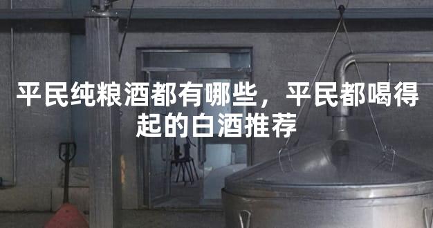 平民纯粮酒都有哪些，平民都喝得起的白酒推荐