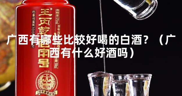 广西有哪些比较好喝的白酒？（广西有什么好酒吗）