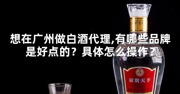 想在广州做白酒代理,有哪些品牌是好点的？具体怎么操作？