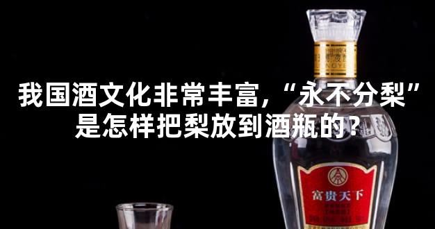 我国酒文化非常丰富,“永不分梨”是怎样把梨放到酒瓶的？
