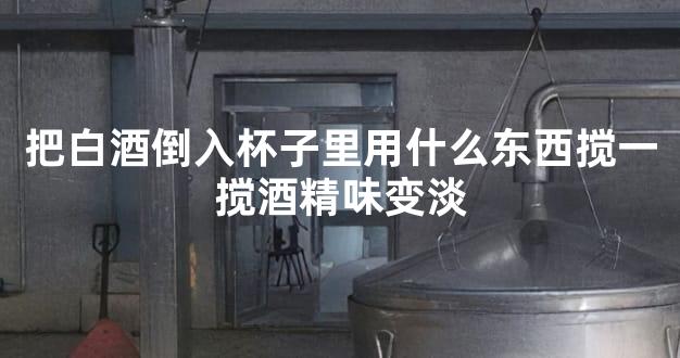 把白酒倒入杯子里用什么东西搅一搅酒精味变淡