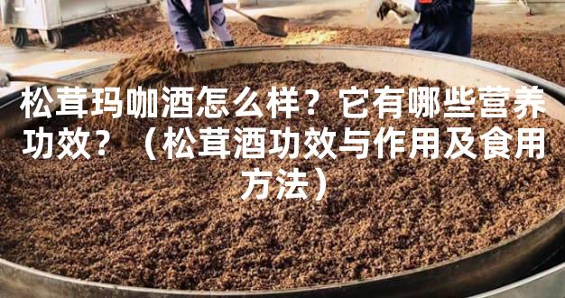 松茸玛咖酒怎么样？它有哪些营养功效？（松茸酒功效与作用及食用方法）