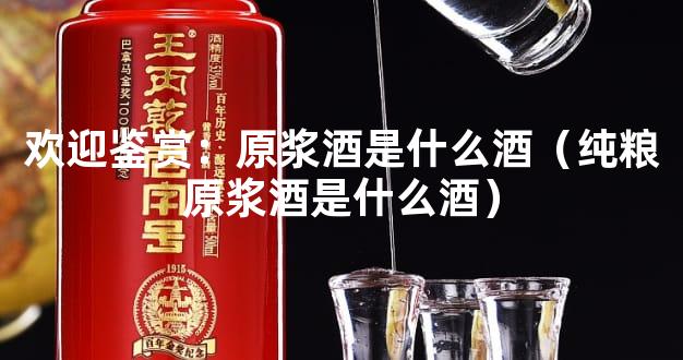 欢迎鉴赏：原浆酒是什么酒（纯粮原浆酒是什么酒）