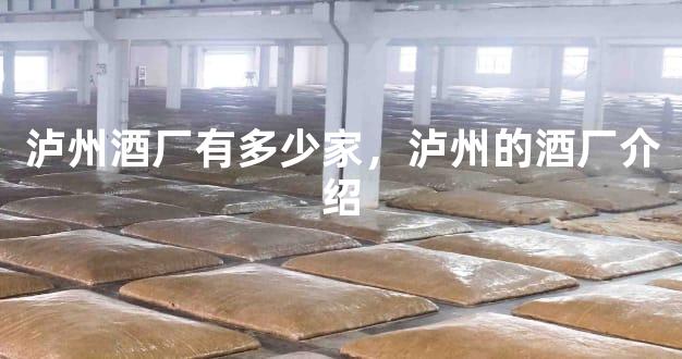 泸州酒厂有多少家，泸州的酒厂介绍