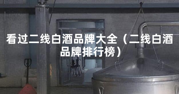 看过二线白酒品牌大全（二线白酒品牌排行榜）