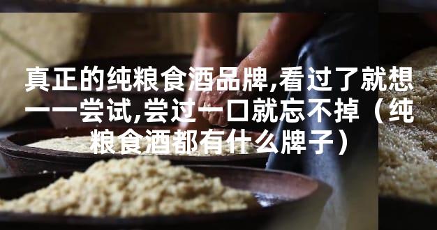 真正的纯粮食酒品牌,看过了就想一一尝试,尝过一口就忘不掉（纯粮食酒都有什