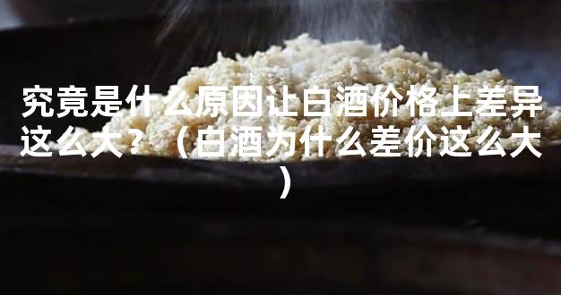 究竟是什么原因让白酒价格上差异这么大？（白酒为什么差价这么大）