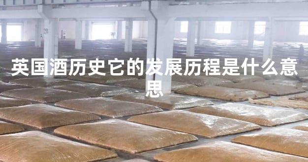 英国酒历史它的发展历程是什么意思