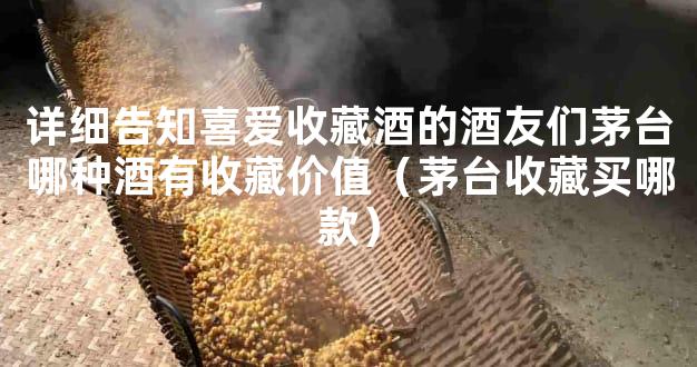 详细告知喜爱收藏酒的酒友们茅台哪种酒有收藏价值（茅台收藏买哪款）