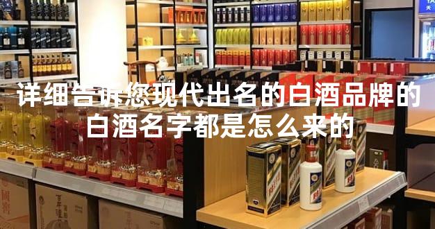 详细告诉您现代出名的白酒品牌的白酒名字都是怎么来的