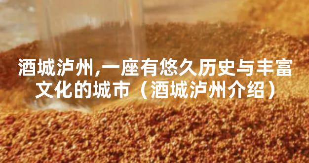 酒城泸州,一座有悠久历史与丰富文化的城市（酒城泸州介绍）