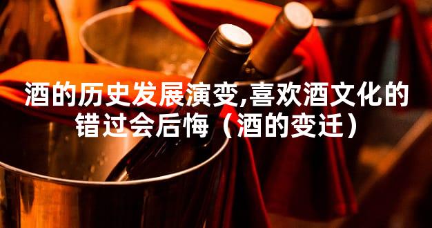 酒的历史发展演变,喜欢酒文化的错过会后悔（酒的变迁）